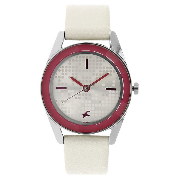 Fastrack Quartz Analog Silver Dial Leather Strap Watch for Girls - image number 0