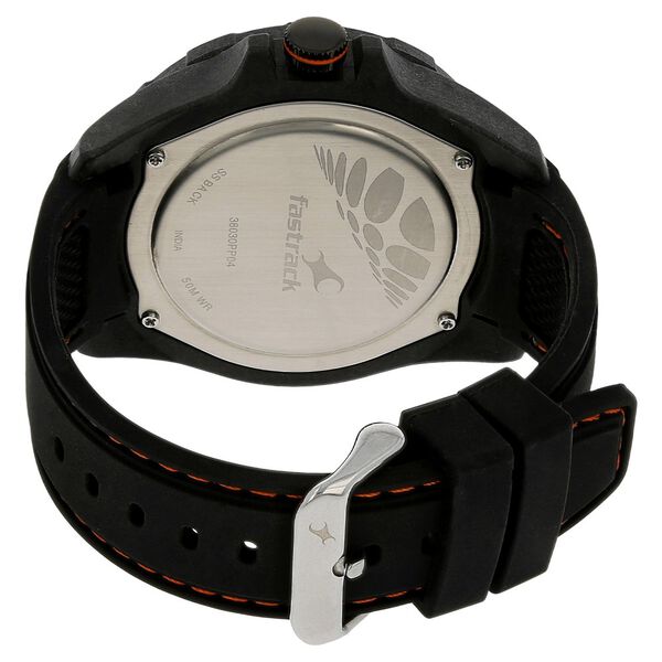 Fastrack Light Weight Quartz Multifunction Black Dial Silicone Strap Watch for Guys - image number 3