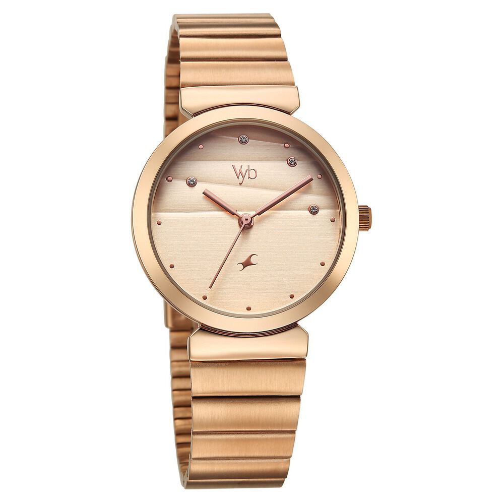 Buy Online Fastrack Vyb Charmer Quartz Analog Rose Gold Dial Metal