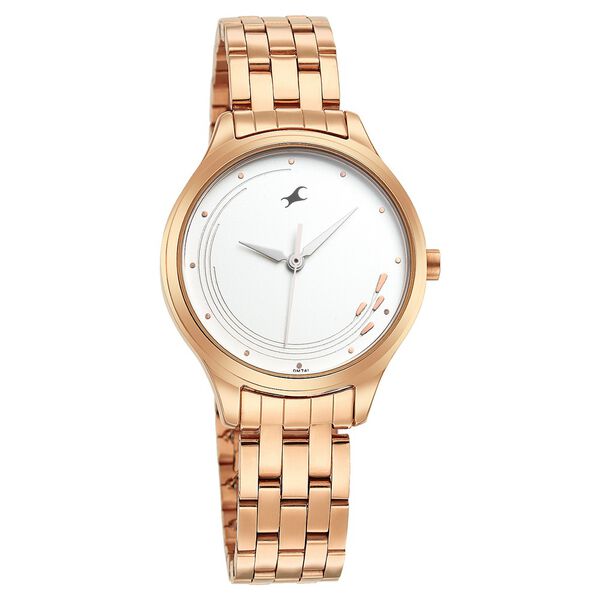 Fastrack Stunners Quartz Analog White Dial Stainless Steel Strap Watch for Girls - image number 1