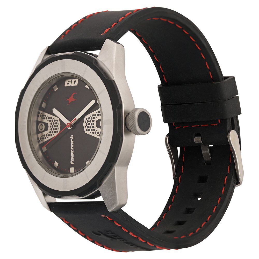 Buy Online Fastrack Quartz Analog Black Dial Plastic Strap Watch for Guys nm3099sp04 Fastrack
