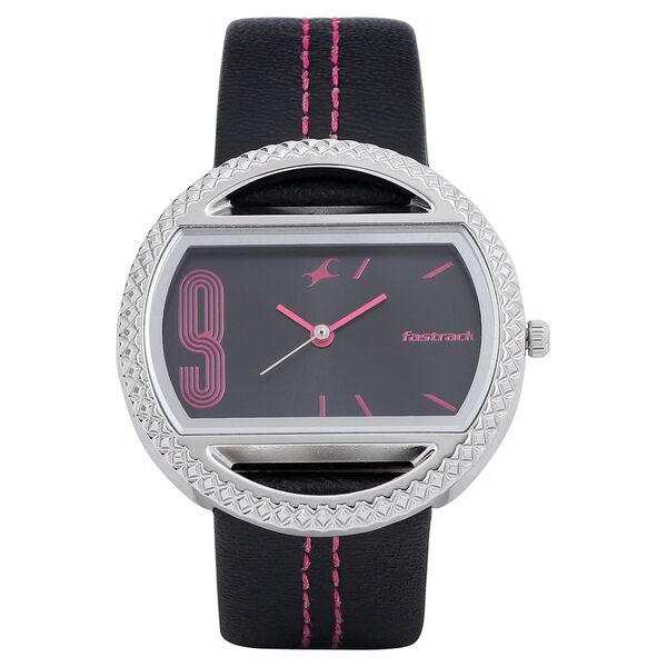 Fastrack Quartz Analog Black Dial Leather Strap Watch for Girls - image number 0