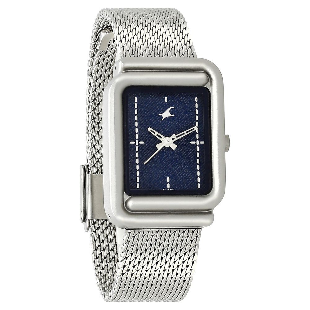 Fastrack Denim Quartz Analog Blue Dial Stainless Steel Strap Watch