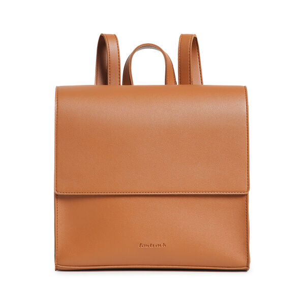 Fastrack Boxy College Backpack for Women |Stylish Backpack for Girls, Women, Ladies |Everyday College Backpack Made of High-Quality Faux Leather (Tan) - image number 0