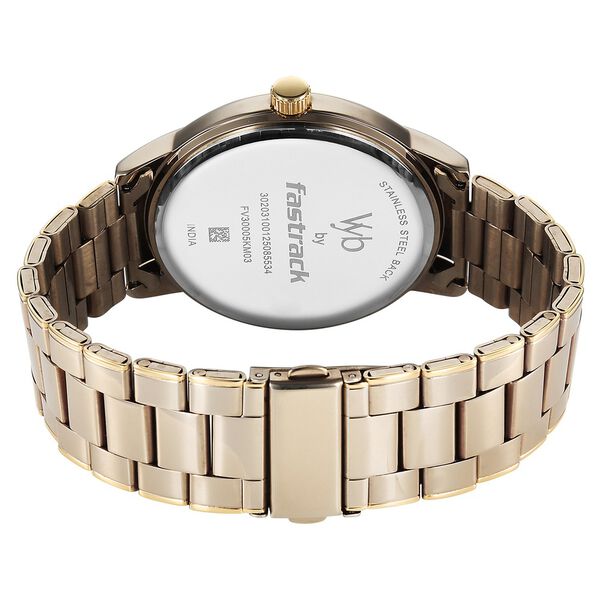 Fastrack Vyb Phantom Quartz Analog Khaki Dial Metal Strap Watch For Guys - image number 6