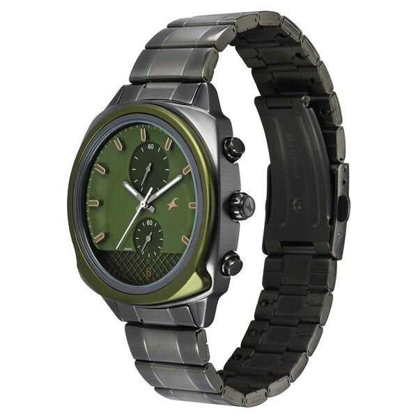 Fastrack Gelato Gunmetal chronograph watch with Pista green dial for Guys - image number 4