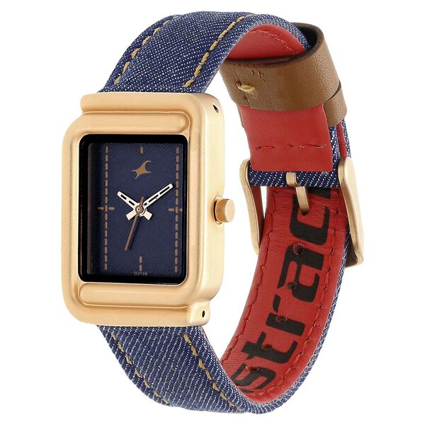 Fastrack Denim Quartz Analog Black Dial Denim Strap Watch for Girls - image number 2