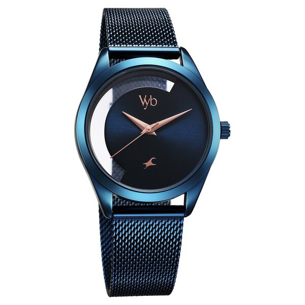 Fastrack Vyb Runway Quartz Analog Blue Dial Stainless Steel Strap Watch For Girls - image number 2