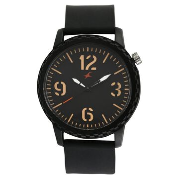 Fastrack Tees Quartz Analog Black Dial Plastic Strap Unisex Watch
