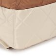 Quilted carry laptop backpack- beige - image number 6