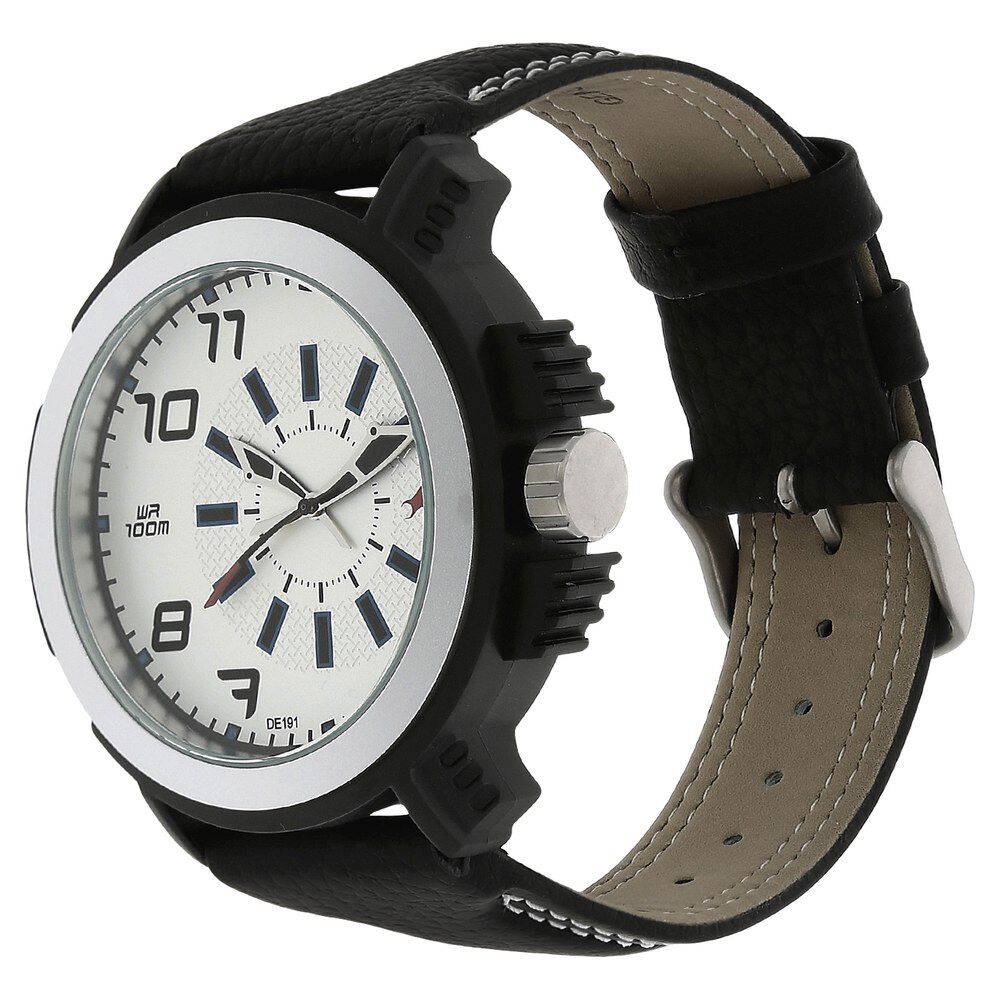 Buy Online Fastrack Quartz Analog Silver Dial Leather Strap Watch for Guys nk38015pl01 Fastrack