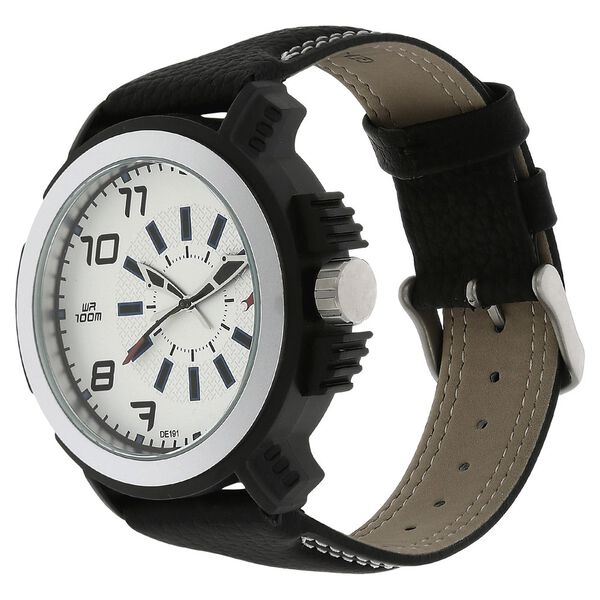 Fastrack Quartz Analog Silver Dial Leather Strap Watch for Guys - image number 1