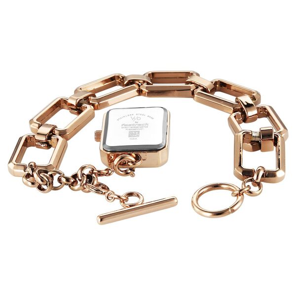 Vyb Siren By Fastrack Quartz Analog White Dial Rose Gold Metal Strap Watch For Girls - image number 8