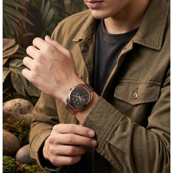 Fastrack Wild Analog with Brown Dial Brown Metal Strap Watch for Guys - image number 2