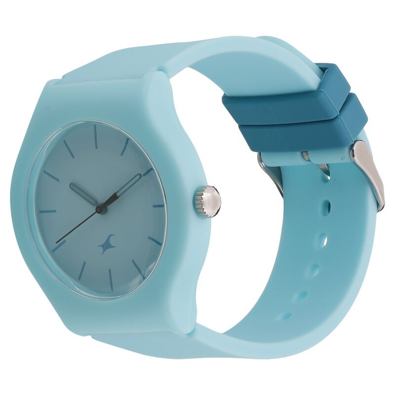 Buy Online Fastrack Quartz Analog Blue Dial Silicone Strap Watch