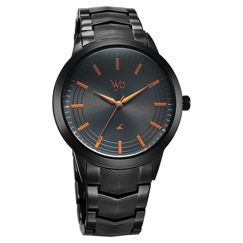 Fastrack watches black metal strap online