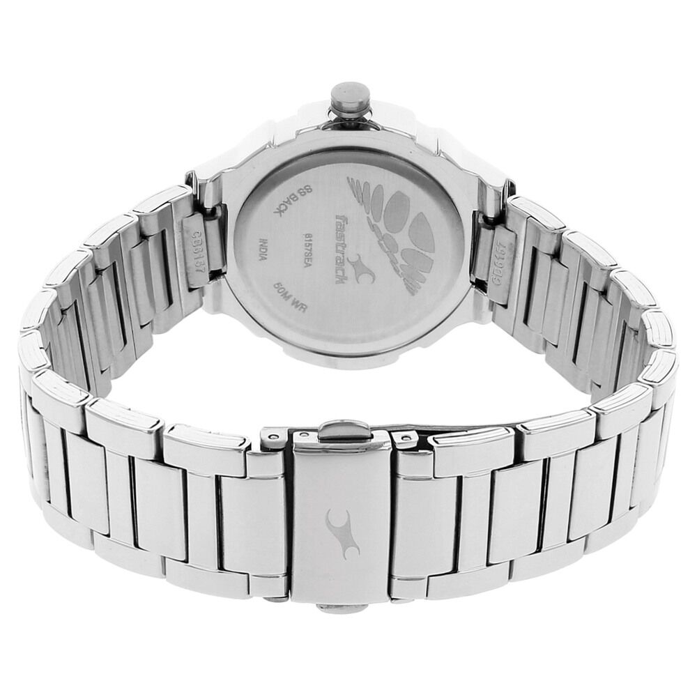 Buy Online Fastrack Quartz Analog Grey Dial Stainless Steel Strap Watch for Girls nk6157sm01 Fastrack