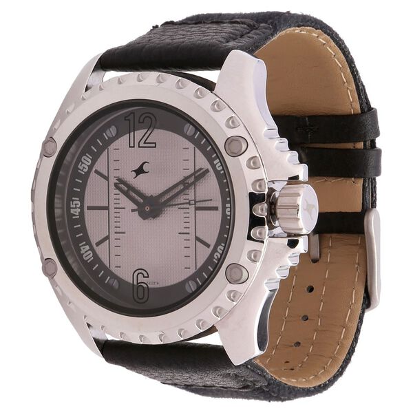 Fastrack Quartz Analog Grey Dial Leather Strap Watch for Guys - image number 1