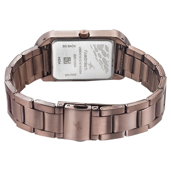 Fastrack Go Skate Quartz Analog Brown Dial Stainless Steel Strap Watch for Girls - image number 4