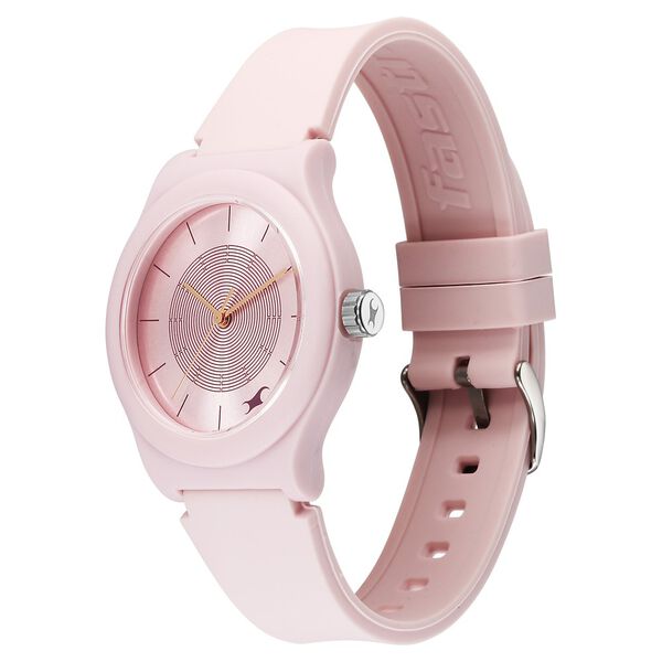 Fastrack Tees Urbanique Quartz Analog Pink Dial Silicone Strap watch For Girls - image number 2