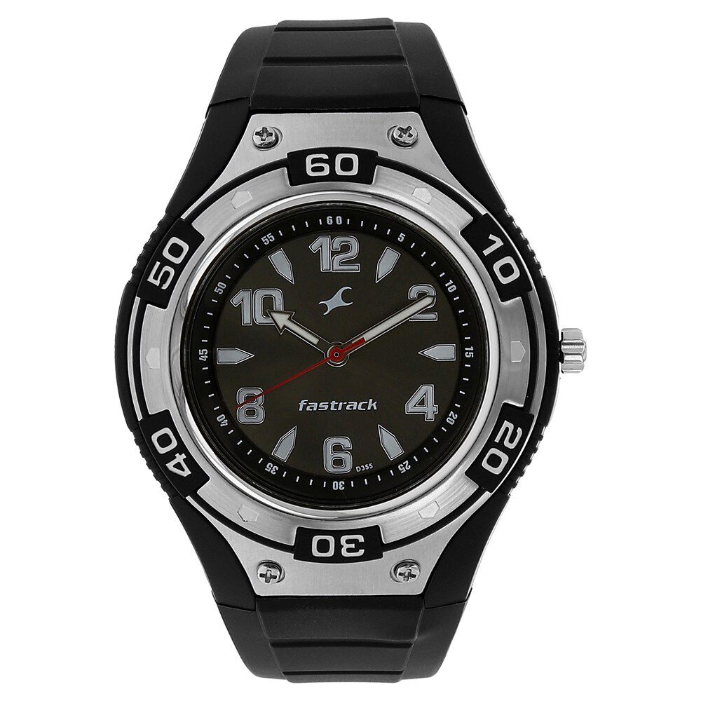Buy Online Fastrack Quartz Analog Black Dial Plastic Strap Watch for Guys nj9333pp02c Fastrack