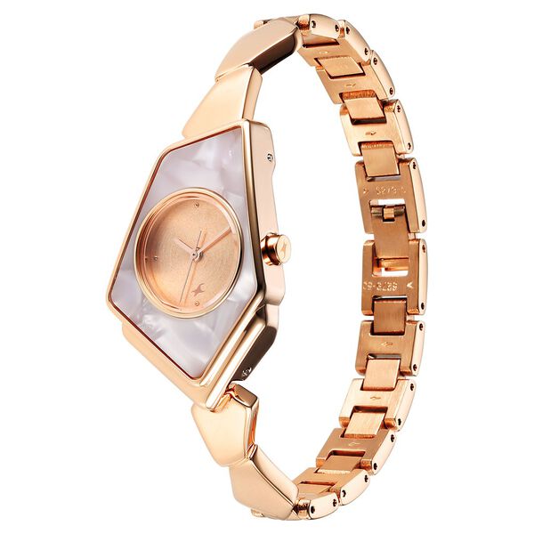 Fastrack Younique Quartz Analog Rose Gold Dial Metal Strap Watch for Girls - image number 3