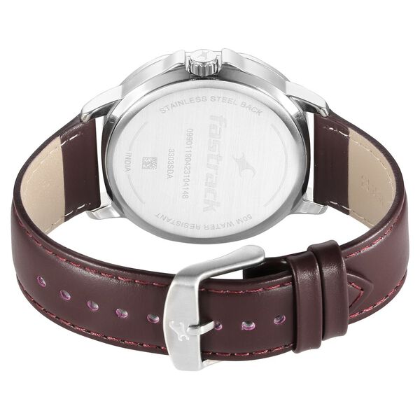 Fastrack Exuberant Quartz Multifunction Blue Dial Leather Strap Watch for Guys - image number 5
