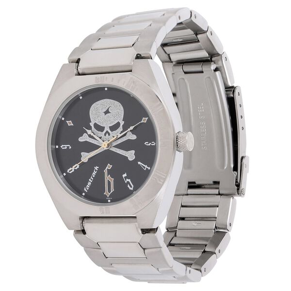 Fastrack Quartz Analog Black Dial Metal Strap Watch for Guys - image number 1