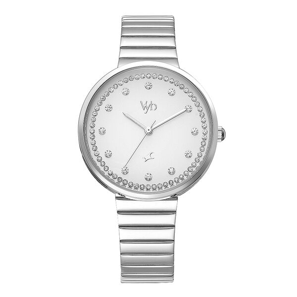 Fastrack Vyb Mirage Quartz Analog Silver Dial Stainless Steel Strap Watch for Girls - image number 0