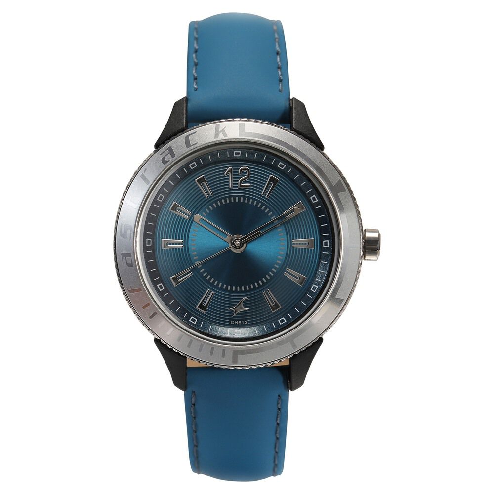 Buy Online Fastrack Quartz Analog Blue Dial Leather Strap Watch for Girls nn6176kl05 Fastrack