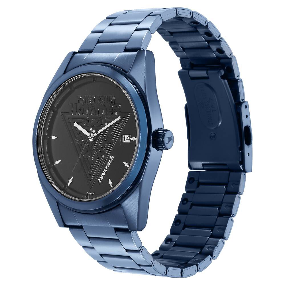 Fastrack Thor Quartz Analog with Date Black Dial Metal Strap Watch