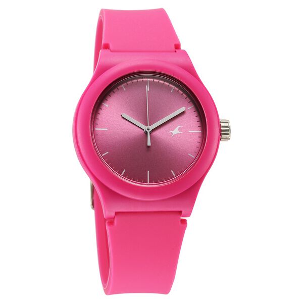 Fastrack Tees Urbanique Quartz Analog Pink Dial Silicon Strap Watch For Girls - image number 1