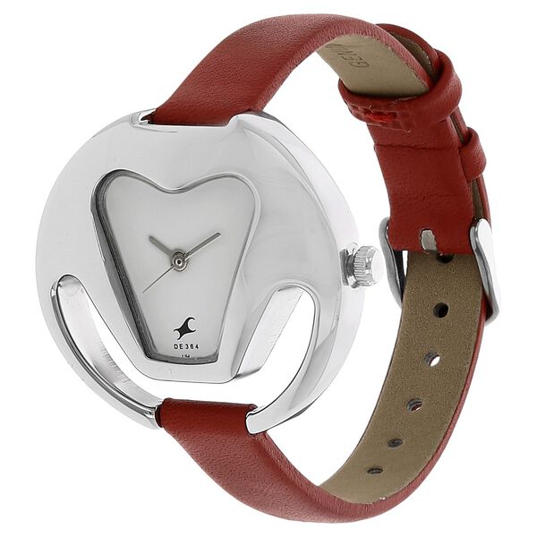 Fastrack Quartz Analog Silver Dial Leather Strap Watch for Girls - image number 1