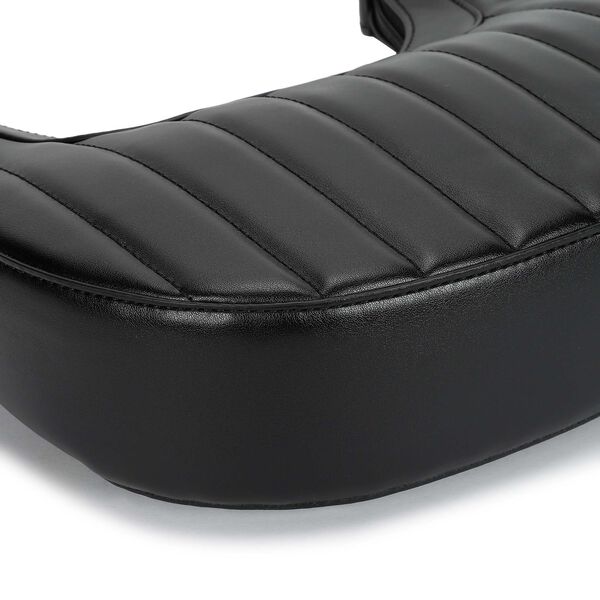 Black Quilted Luxe Shoulder Bag - image number 7