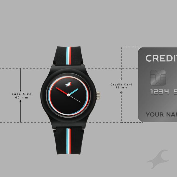Fastrack Zine Quartz Analog Black Dial Black Silicone Strap Watch For Girls - image number 3