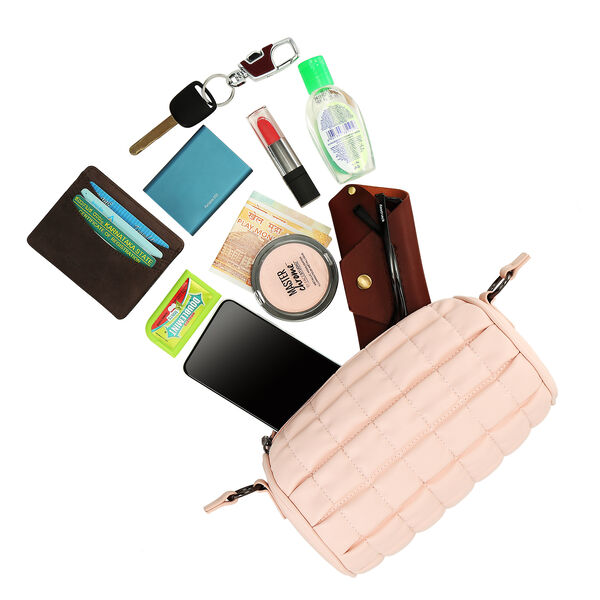 PINK QUILTED SLING BAG - image number 6