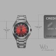 Vyb Quest By Fastrack Quartz Analog Red Dial Grey Stainless Steel Strap Watch For Guys - image number 3