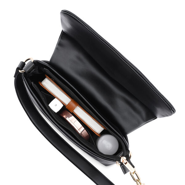 Fastrack Pleated Shoulder Bag with Chain Detailing Sling in Black - image number 6