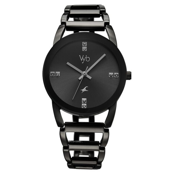 Vyb Striker By Fastrack Quartz Analog Grey Dial Metal Strap Watch For Girls - image number 2