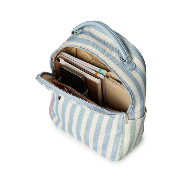 Pastel Stripe Canvas Backpack - image number 4