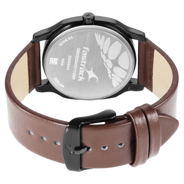 Fastrack Stunners Quartz Analog Silver Dial Leather Strap Watch for Guys - image number 5
