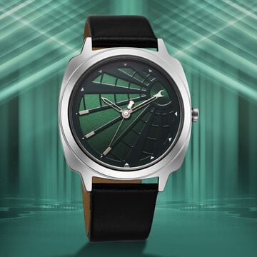 Fastrack Groove Quartz Analog Green Dial Guys Leather Watch