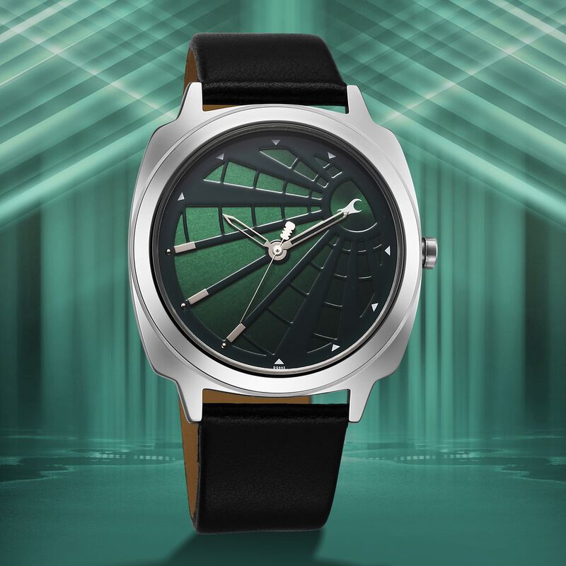 Buy Online Fastrack Groove Quartz Analog Green Dial Guys Leather Watch ...