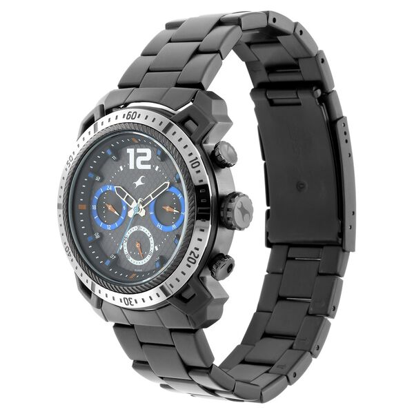 Fastrack All Nighters Quartz Analog Black Dial Stainless Steel Strap Watch for Guys - image number 2