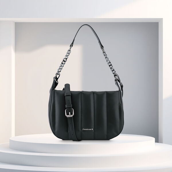 Fastrack Quilt Crush Shoulder Bag in Black - image number 0