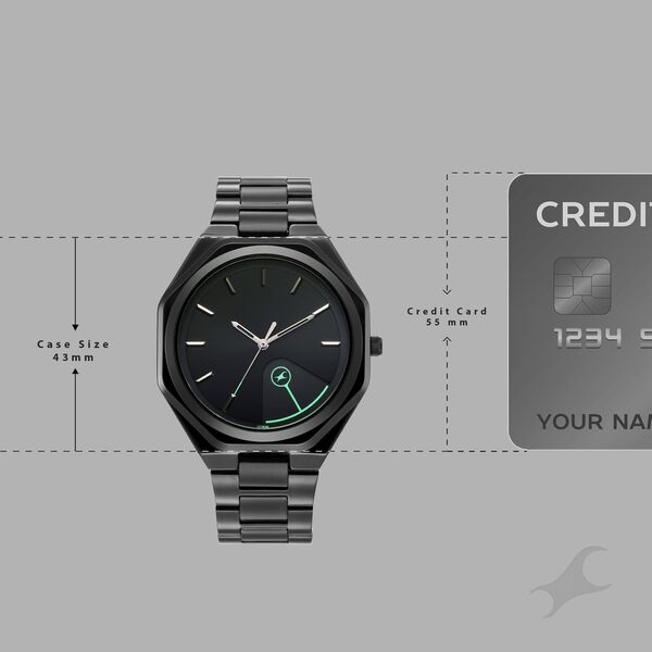 Fastrack 9 to Fine Analog with Black Dial Metal Strap Watch for Guys - image number 3