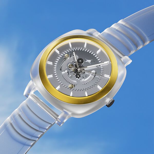 Fastrack Bare Quartz Analog Skeleton Unisex Watch With Grey Dial And Translucent Plastic Strap - image number 0