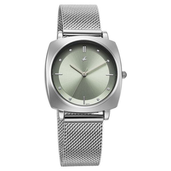 Fastrack Stunners X Quartz Analog Green Dial Stainless Steel Strap Watch For Girls - image number 1