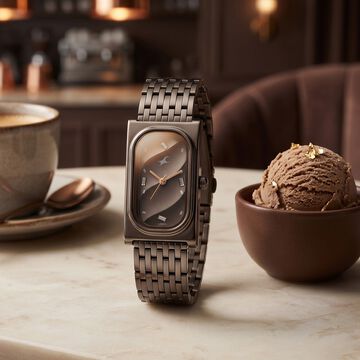 Fastrack Gelato brown analog bracelet watch with Chocolate dial for Girls