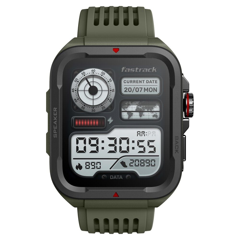 Buy Online Fastrack Active with 4.64 CM UltraVU HD Display and Functional Crown Rugged Smartwatch with SingleSync BT Calling 38101pp03 Fastrack